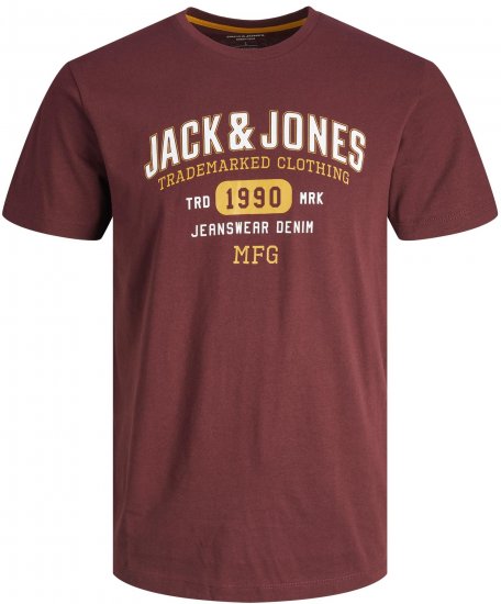 Jack & Jones JJSTAMP TEE Red - Marškinėliai - Marškinėliai - 2XL-14XL