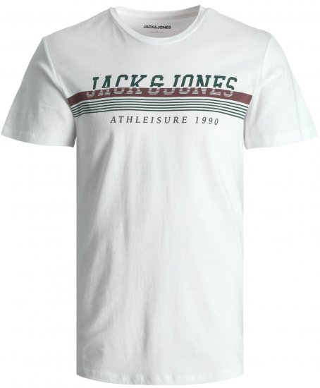 Jack & Jones JJIRON TEE White - Marškinėliai - Marškinėliai - 2XL-14XL