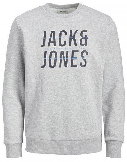 Jack & Jones JJXILO Sweat Light Grey - Megztiniai ir džemperiai - Megztiniai ir Džemperiai - 2XL-14XL