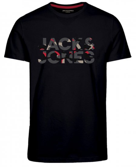 Jack & Jones JJRAMP T-Shirt Soldier Print Black - Marškinėliai - Marškinėliai - 2XL-14XL