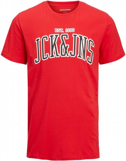 Jack & Jones JJCEMB TEE Red - Marškinėliai - Marškinėliai - 2XL-14XL