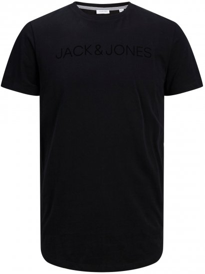 Jack & Jones JJHUGO FLOCK TEE Black - Marškinėliai - Marškinėliai - 2XL-14XL