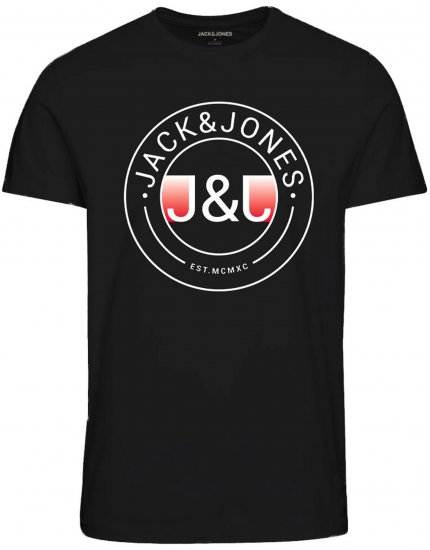 Jack & Jones JJMILAS T-Shirt Black - Marškinėliai - Marškinėliai - 2XL-14XL
