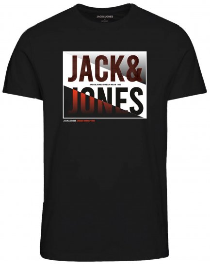 Jack & Jones JJSCOTT TEE Black - Marškinėliai - Marškinėliai - 2XL-14XL