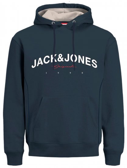 Jack & Jones JORFRIDAY Hoodie Navy - Didelių dydžių drabužiai - Didelių dydžių rūbai vyrams