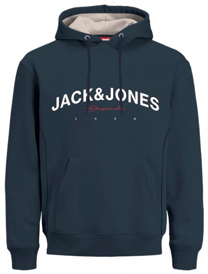Jack & Jones JORFRIDAY Hoodie Navy - Megztiniai ir džemperiai - Megztiniai ir Džemperiai - 2XL-14XL
