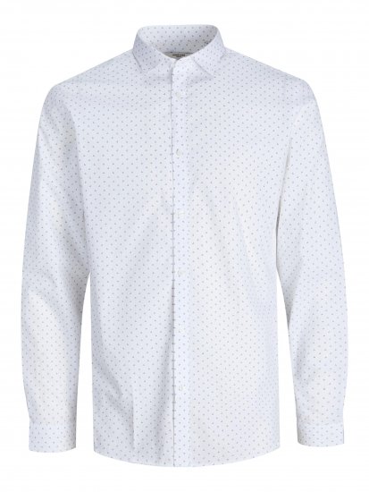 Jack & Jones JPRBLACARDIFF Print Shirt LS White - Marškiniai - Marškiniai - 2XL-8XL