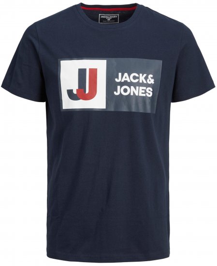 Jack & Jones JCOLOGAN TEE Navy - Marškinėliai - Marškinėliai - 2XL-14XL