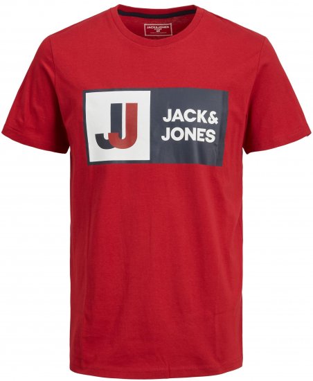 Jack & Jones JCOLOGAN TEE Red - Marškinėliai - Marškinėliai - 2XL-14XL