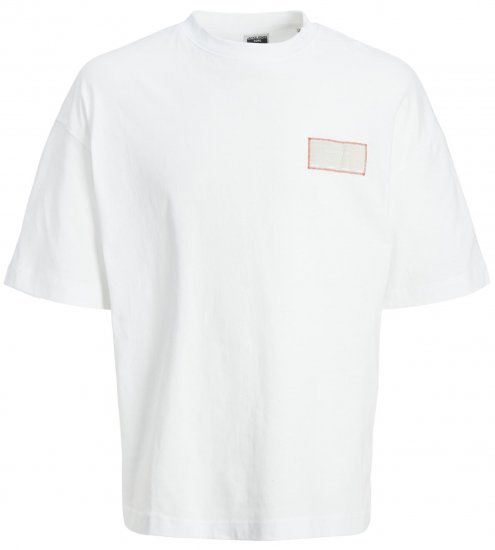 Jack & Jones JCONASA TEE White - Marškinėliai - Marškinėliai - 2XL-14XL