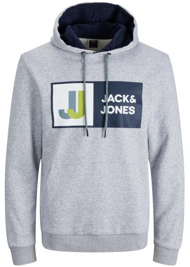 Jack & Jones JCOLOGAN Hoodie Grey - Megztiniai ir džemperiai - Megztiniai ir Džemperiai - 2XL-14XL