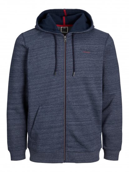 Jack & Jones JCOBERG SWEAT ZIP Hoodie Navy - Megztiniai ir džemperiai - Megztiniai ir Džemperiai - 2XL-14XL