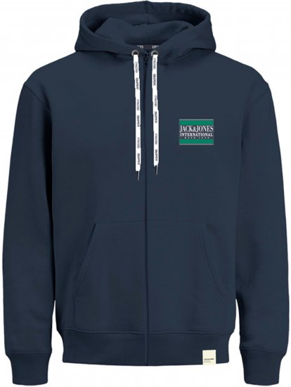 Jack & Jones JORINTERNATIONAL ZIP Hoodie Navy - Megztiniai ir džemperiai - Megztiniai ir Džemperiai - 2XL-14XL