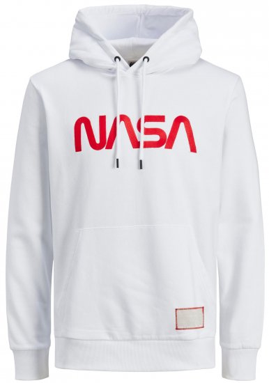 Jack & Jones JCONASA LOGO Hoodie White - Megztiniai ir džemperiai - Megztiniai ir Džemperiai - 2XL-14XL