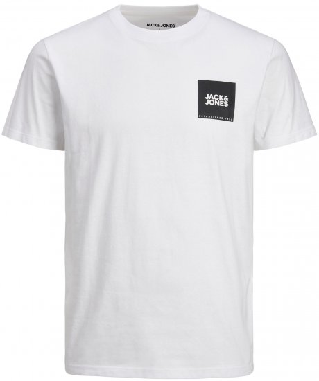 Jack & Jones JJLOCK TEE White - Marškinėliai - Marškinėliai - 2XL-14XL