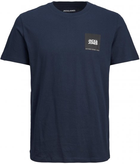 Jack & Jones JJLOCK TEE Navy Small print logo - Marškinėliai - Marškinėliai - 2XL-14XL