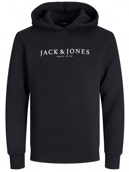 Jack & Jones JPRBLAAUGUST LOGO Hoodie Black - Megztiniai ir džemperiai - Megztiniai ir Džemperiai - 2XL-14XL