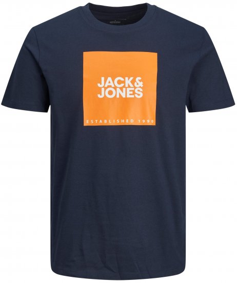 Jack & Jones JJLOCK TEE Dark Blue - Marškinėliai - Marškinėliai - 2XL-14XL
