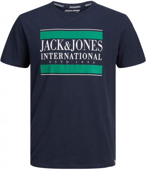 Jack & Jones JORINTERNATIONAL TEE Navy - Marškinėliai - Marškinėliai - 2XL-14XL