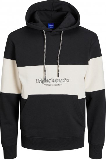 Jack & Jones JORLAKEWOOD SWEAT HOODIE Blocking Black - Megztiniai ir džemperiai - Megztiniai ir Džemperiai - 2XL-14XL