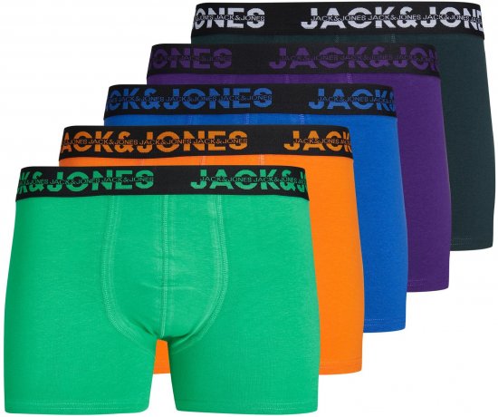 Jack & Jones JACDALLAS LOGO TRUNKS 5 PACK Holly Green - Apatinis trikotažas ir plaukimo apranga - Apatinis trikotažas - 2XL-8XL