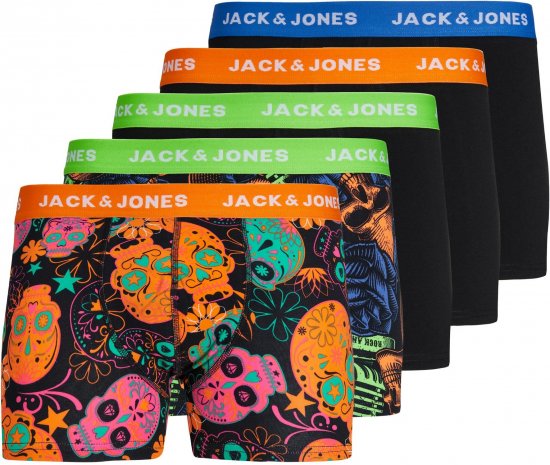 Jack & Jones JACPOP SKULLS TRUNKS 5 PACK Black - Apatinis trikotažas ir plaukimo apranga - Apatinis trikotažas - 2XL-8XL