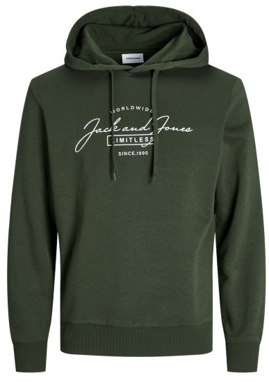 Jack & Jones JJFERRIS SWEAT Hoodie Kombu Green - Megztiniai ir džemperiai - Megztiniai ir Džemperiai - 2XL-14XL