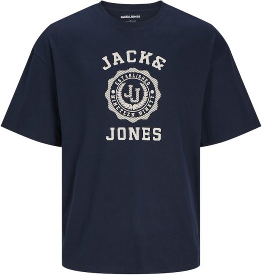 Jack & Jones VICTO T-Shirt Navy Blazer - Marškinėliai - Marškinėliai - 2XL-14XL