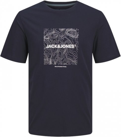 Jack & Jones LINER T-Shirt Navy Blazer - Marškinėliai - Marškinėliai - 2XL-14XL