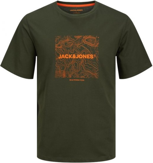Jack & Jones LINER T-Shirt Kombu Green - Marškinėliai - Marškinėliai - 2XL-14XL
