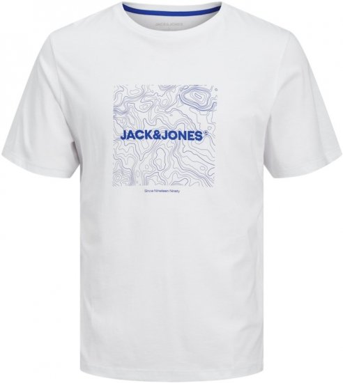 Jack & Jones LINER T-Shirt White - Marškinėliai - Marškinėliai - 2XL-14XL
