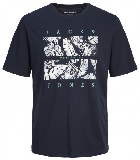 Jack & Jones JJFLOOR T-Shirt Navy Blazer - Marškinėliai - Marškinėliai - 2XL-14XL