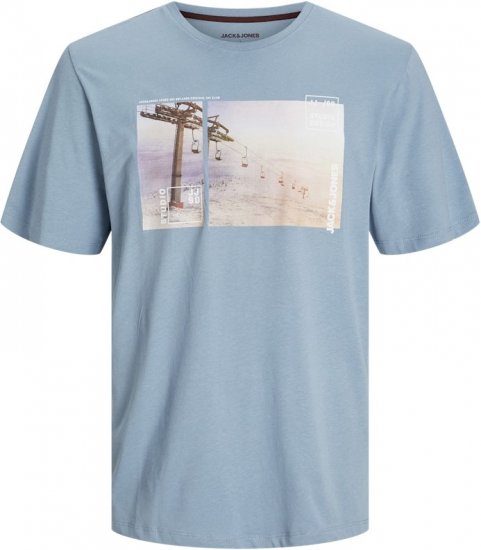 Jack & Jones MAINE T-Shirt Light Blue - Marškinėliai - Marškinėliai - 2XL-14XL