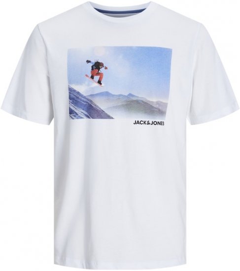 Jack & Jones MAINE T-Shirt White - Marškinėliai - Marškinėliai - 2XL-14XL