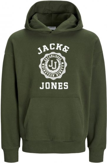 Jack & Jones VICTO Hoodie Kombu Green - Megztiniai ir džemperiai - Megztiniai ir Džemperiai - 2XL-14XL