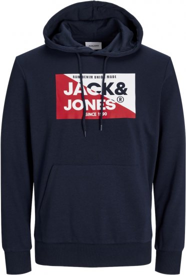 Jack & Jones JJNOLAN Hoodie Navy Blazer - Megztiniai ir džemperiai - Megztiniai ir Džemperiai - 2XL-14XL
