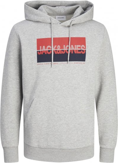 Jack & Jones JJNOLAN Hoodie Light Grey - Megztiniai ir džemperiai - Megztiniai ir Džemperiai - 2XL-14XL