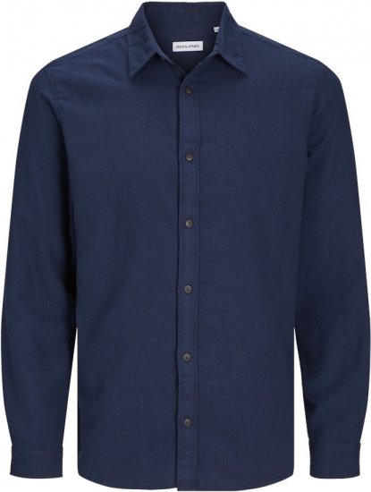 Jack & Jones JOSHUA LS Flannel Shirt Navy Blazer - Marškiniai - Marškiniai - 2XL-8XL