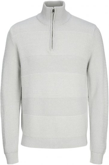 Jack & Jones HUGO Knitted Sweater with Half Zipper Cool Gray - Megztiniai ir džemperiai - Megztiniai ir Džemperiai - 2XL-14XL