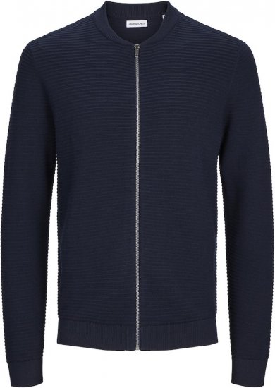 Jack & Jones OTTO Knitted Sweater with Zipper Navy - Megztiniai ir džemperiai - Megztiniai ir Džemperiai - 2XL-14XL