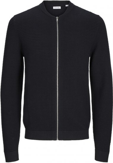 Jack & Jones OTTO Knitted Sweater with Zipper Black - Megztiniai ir džemperiai - Megztiniai ir Džemperiai - 2XL-14XL