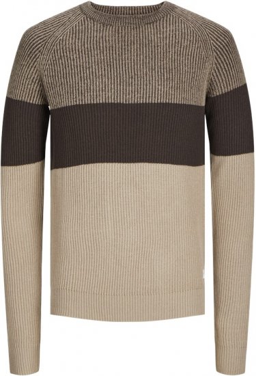 Jack & Jones PANNEL Knitted Sweater Brown - Megztiniai ir džemperiai - Megztiniai ir Džemperiai - 2XL-14XL