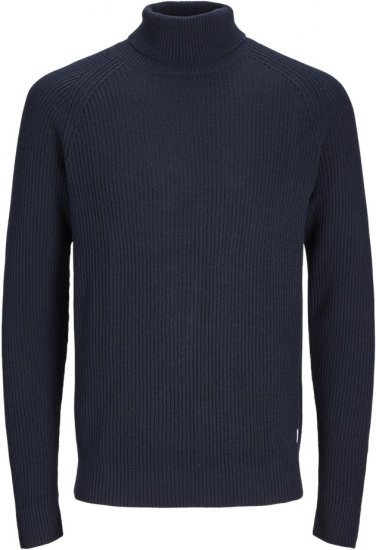 Jack & Jones PANNEL Turtleneck Knitted Sweater Navy Blazer - Megztiniai ir džemperiai - Megztiniai ir Džemperiai - 2XL-14XL