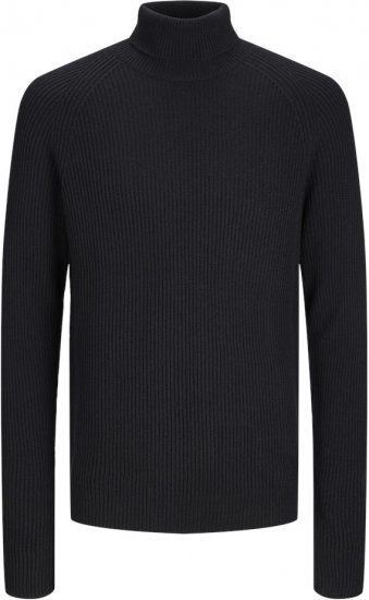 Jack & Jones PANNEL Turtleneck Knitted Sweater Black - Megztiniai ir džemperiai - Megztiniai ir Džemperiai - 2XL-14XL
