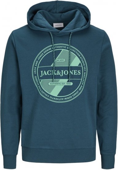 Jack & Jones RIO Hoodie Deep Teal - Megztiniai ir džemperiai - Megztiniai ir Džemperiai - 2XL-14XL