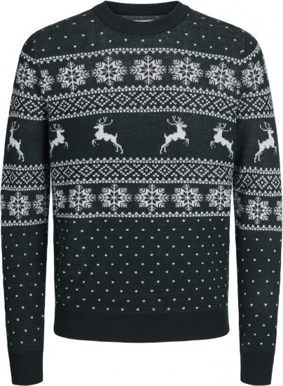 Jack & Jones GABRIEL XMAS Knitted Sweater Green - Megztiniai ir džemperiai - Megztiniai ir Džemperiai - 2XL-14XL