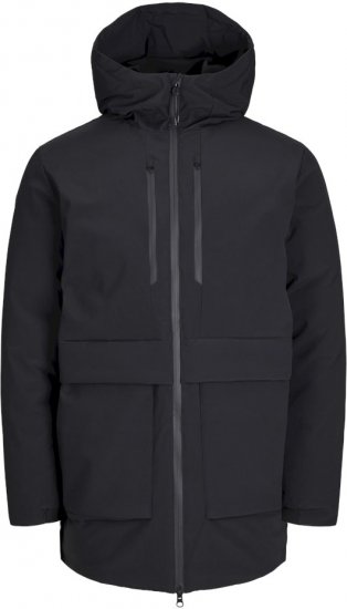 Jack & Jones CHARLIE Windproof Parka Black - Didelės vyriškos striukės - Didelės vyriškos striukės