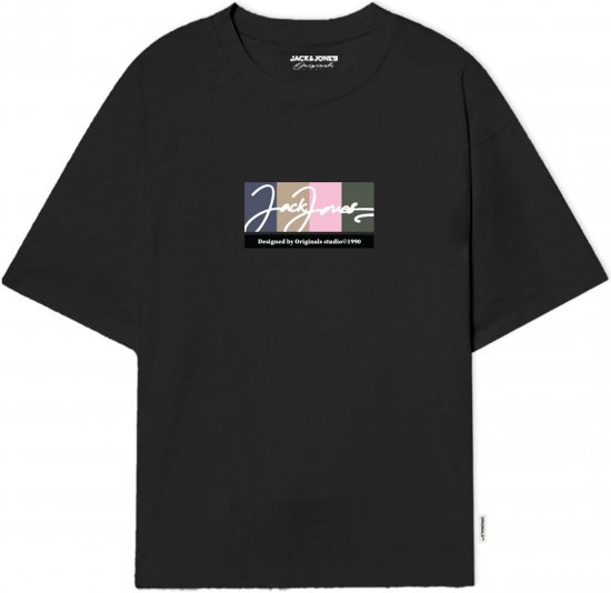 Jack & Jones Portland T-Shirt Black - Marškinėliai - Marškinėliai - 2XL-14XL