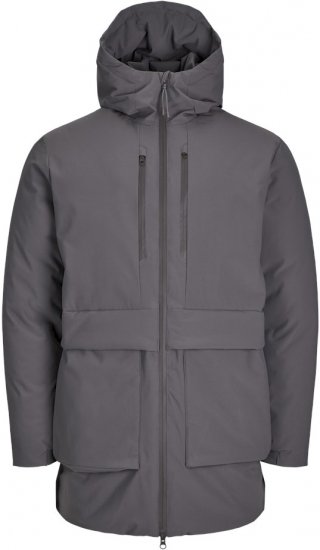 Jack & Jones CHARLIE Windproof Parka Grey - Didelės vyriškos striukės - Didelės vyriškos striukės