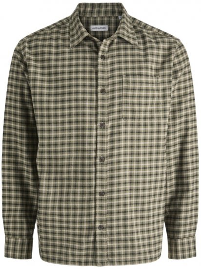 Jack & Jones Mini Check Long Sleeve Shirt Dusty Olive - Marškiniai - Marškiniai - 2XL-8XL